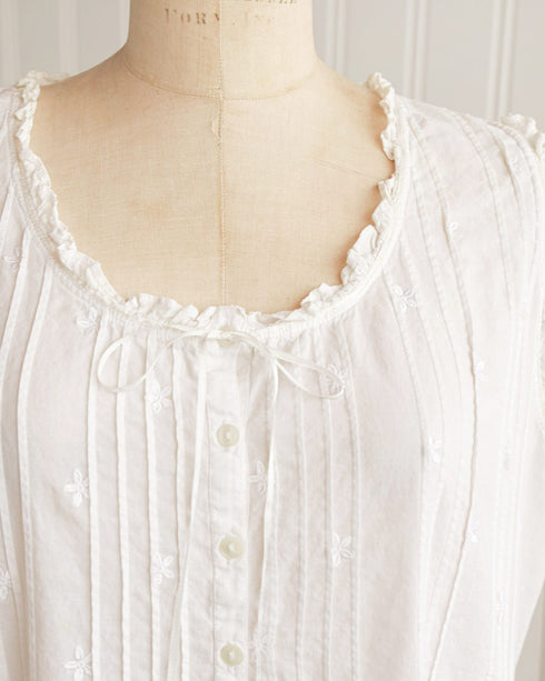 1990s Embroidered Cotton Dress